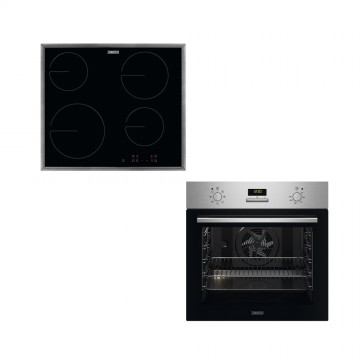 Zanussi ZOHEF2X + ZHRN641K Φούρνος άνω Πάγκου 72lt με Κεραμικές Εστίες Π59.4εκ. Inox